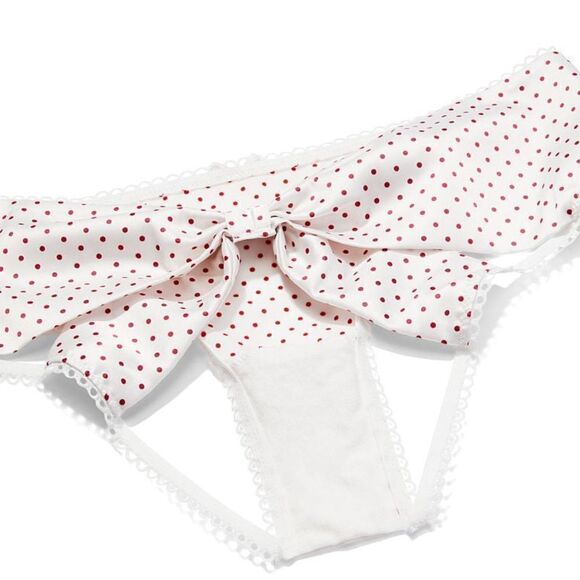Victorias Secret Very Sexy Bow Cutout open back cheeky panty Mini pin dots print - Picture 7 of 10